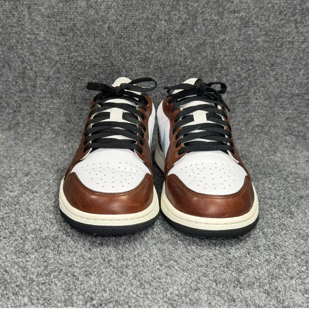 Jordan 1 Retro Low SE Shoes Men's 10 Brown Blue‎ Grey Leather Athletic Sneakers